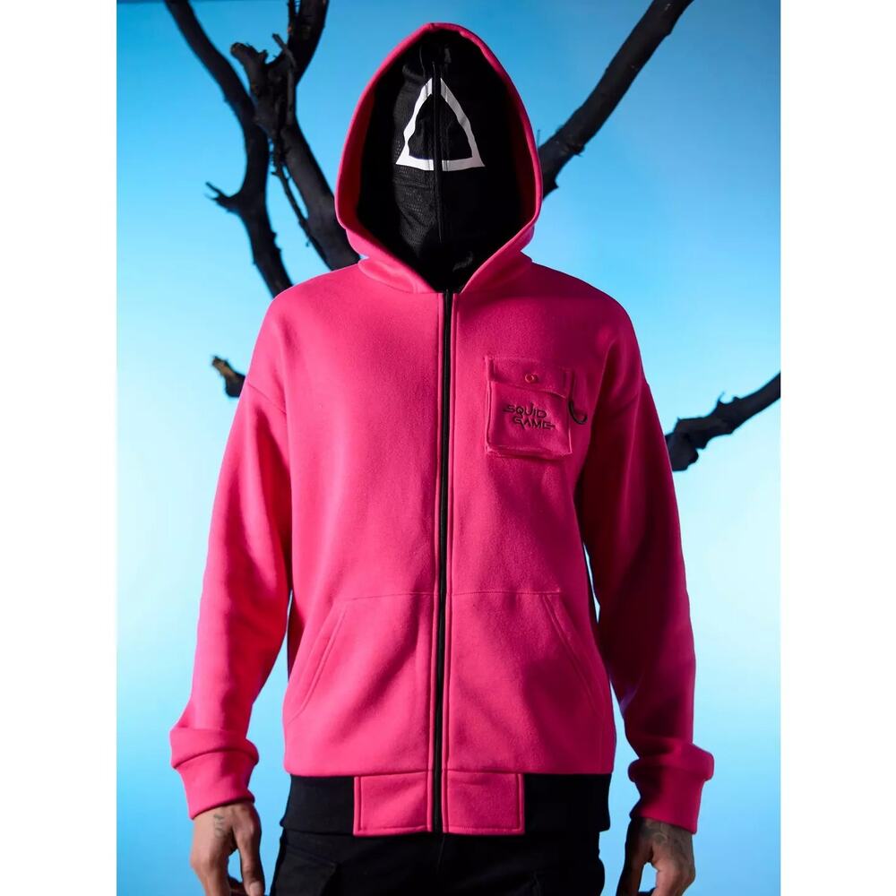 Official Netflix Squid Games Show Pink Triangle Guard Hoodie L, XL, XXL